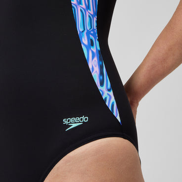 Women's Shaping Printed LunaLustre Swimsuit Navy/Purple