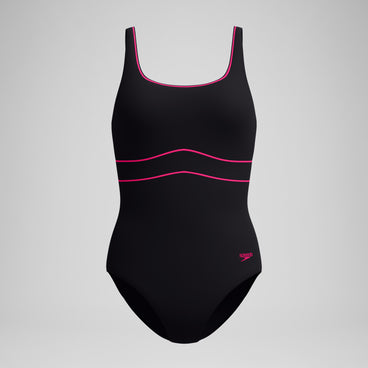 Women's Shaping Contour Eclipse Solid Swimsuit Black/Pink