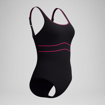 Women's Shaping Contour Eclipse Solid Swimsuit Black/Pink