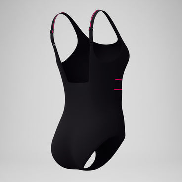 Women's Shaping Contour Eclipse Solid Swimsuit Black/Pink