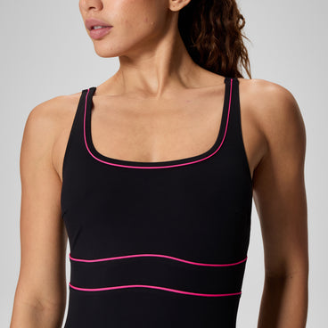 Women's Shaping Contour Eclipse Solid Swimsuit Black/Pink