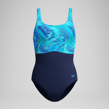Women's Contour Eclipse Printed Swimsuit Navy/Blue