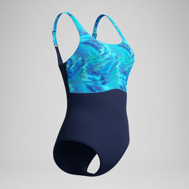 Women's Contour Eclipse Printed Swimsuit Navy/Blue