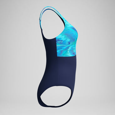 Women's Contour Eclipse Printed Swimsuit Navy/Blue