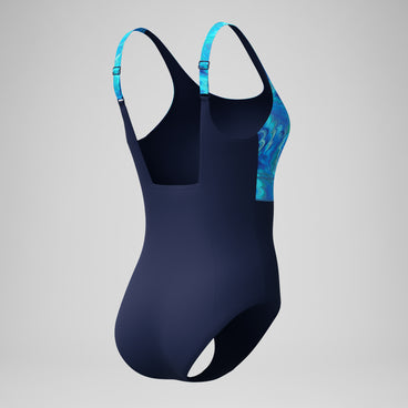 Women's Contour Eclipse Printed Swimsuit Navy/Blue