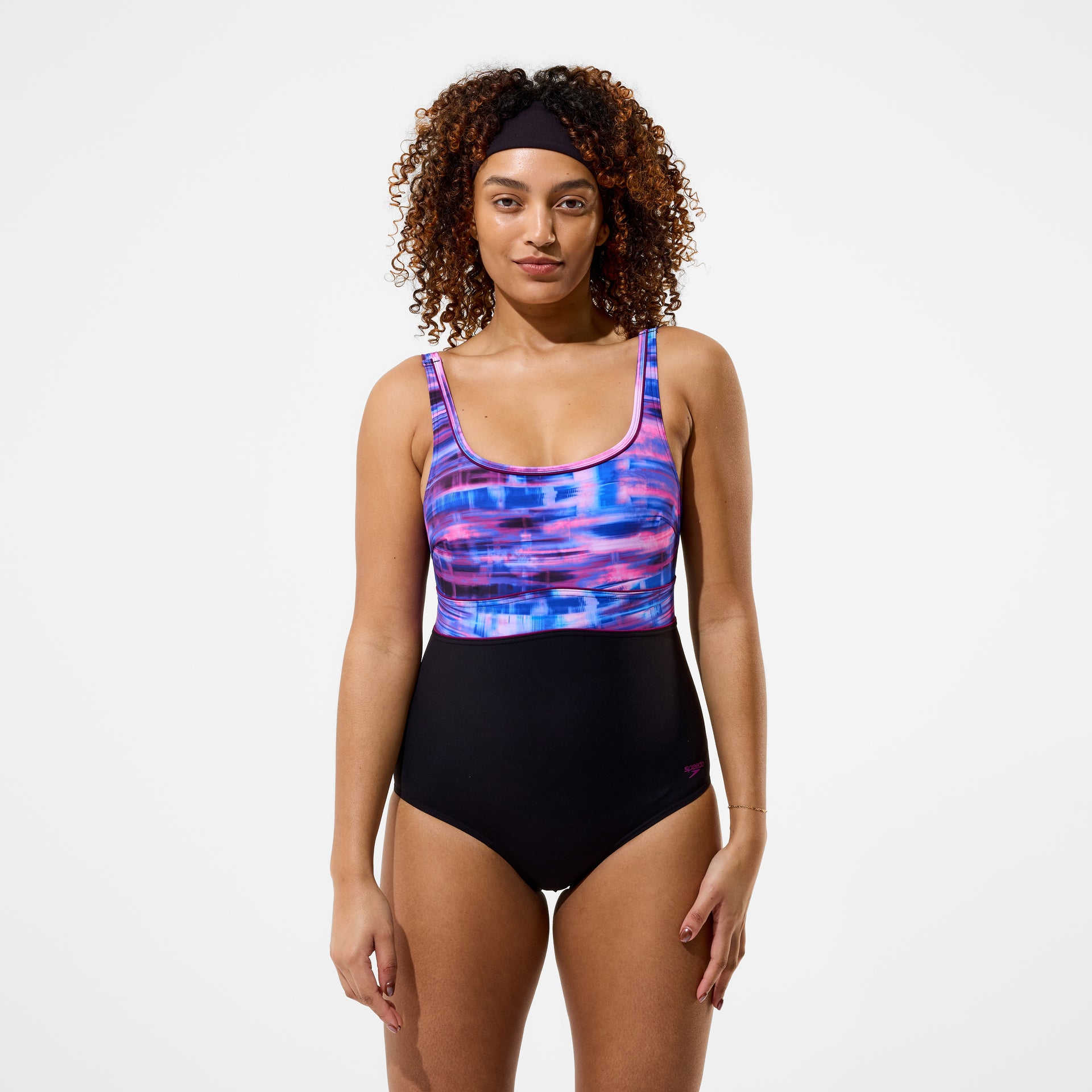 Contour Eclipse Printed Swimsuit Black Pink