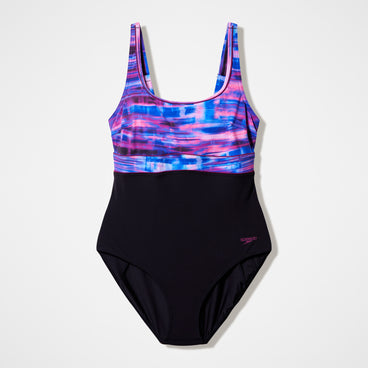 Women's Contour Eclipse Printed Swimsuit Black/Pink