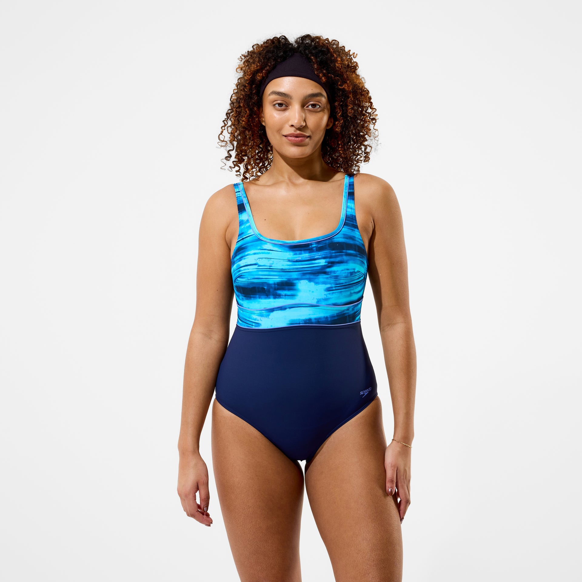 Contour Eclipse Printed Swimsuit Navy Blue
