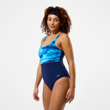 Women's Contour Eclipse Printed Swimsuit Navy/Blue