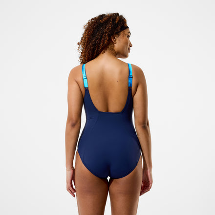 Women's Contour Eclipse Printed Swimsuit Navy/Blue