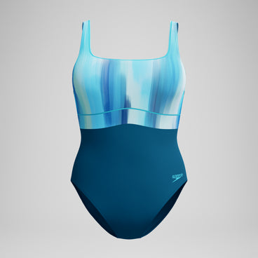 Women's Shaping Printed Contour Eclipse Swimsuit DarkTeal/Green