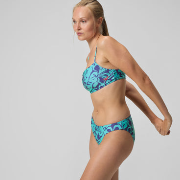 Women's Printed Adjustable Thinstap Bikini Blue/Green