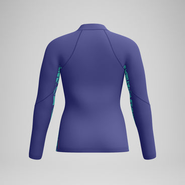 Women's Printed Long Sleeve Rash Top Blue/Green