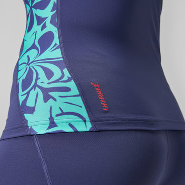 Women's Printed Long Sleeve Rash Top Blue/Green