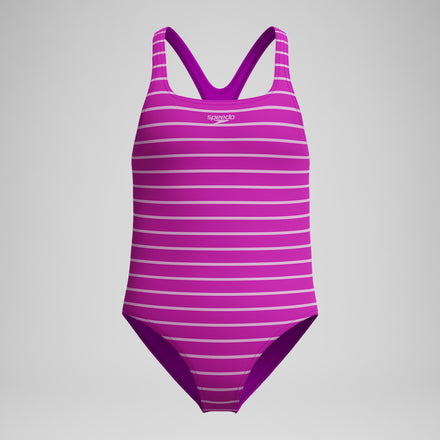 Girls' Printed Medalist Swimsuit Pink