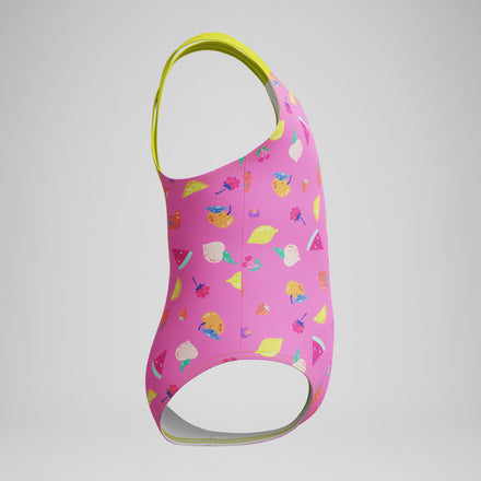 Girls Print Crossback Swimsuit Pink