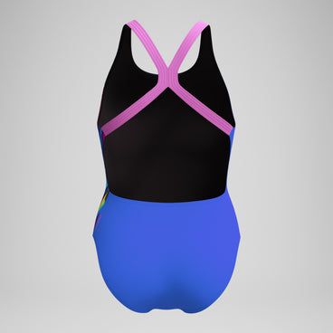 Women's Club Training Placement Powerback Swimsuit Blue/Pink