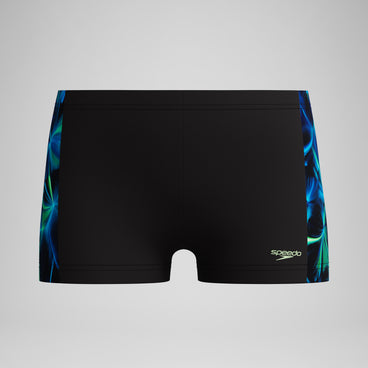 Boys Print Panel Aquashort Black/Green