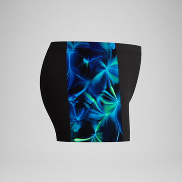 Boys Print Panel Aquashort Black/Green