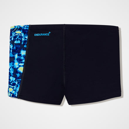 Boys Printed Panel Aquashort Black/Blue