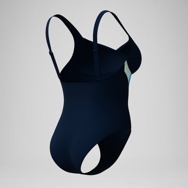Women's Shaping Printed LunaElustre Swimsuit Navy/Green
