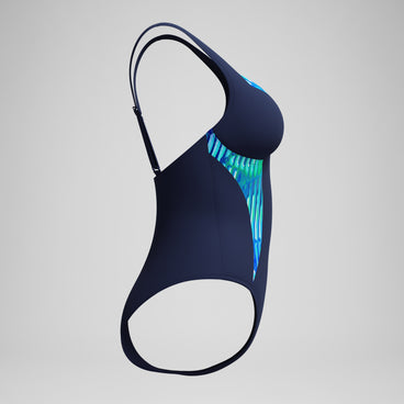 Women's Shaping Printed LunaElustre Swimsuit Navy /Green