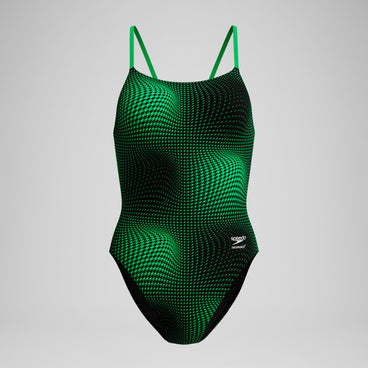 Women's Flow Strappy Crossback One Piece Green
