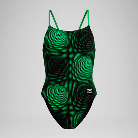 Women's Flow Strappy Crossback One Piece Green