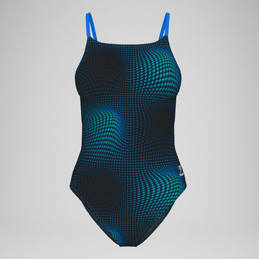 Women's Flow Strappy Crossback One Piece Blue/Green