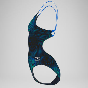 Women's Flow Strappy Crossback One Piece Blue/Green