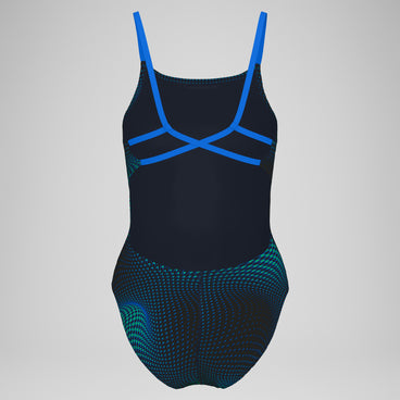 Women's Flow Strappy Crossback One Piece Blue/Green