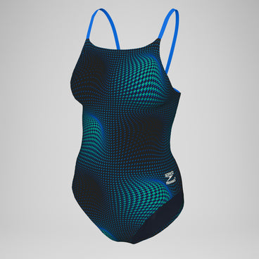 Women's Flow Strappy Crossback One Piece Blue/Green