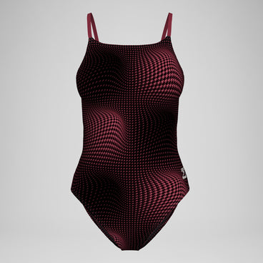 Women's Flow Strappy Crossback One Piece Maroon