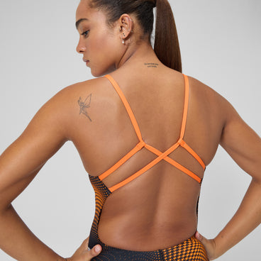Women's Flow Strappy Crossback One Piece Orange