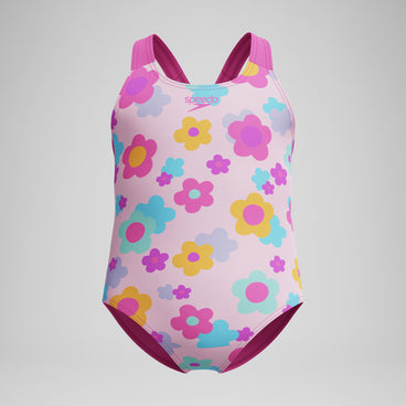 Infant Girls Print Racerback Swimsuit Pink