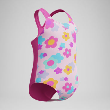 Infant Girls Print Racerback Swimsuit Pink