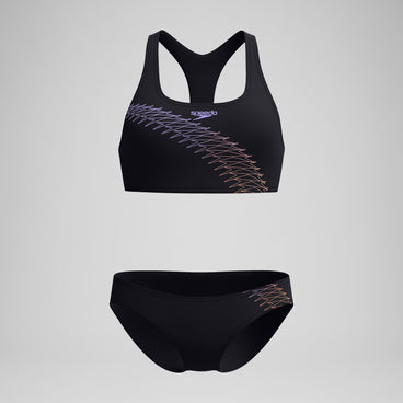 Women's Placement Bikini Set Black/Peach