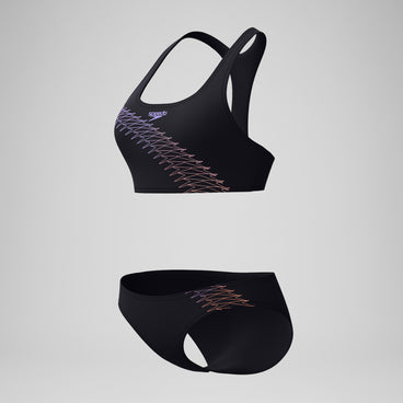Women's Placement Bikini Set Black/Peach