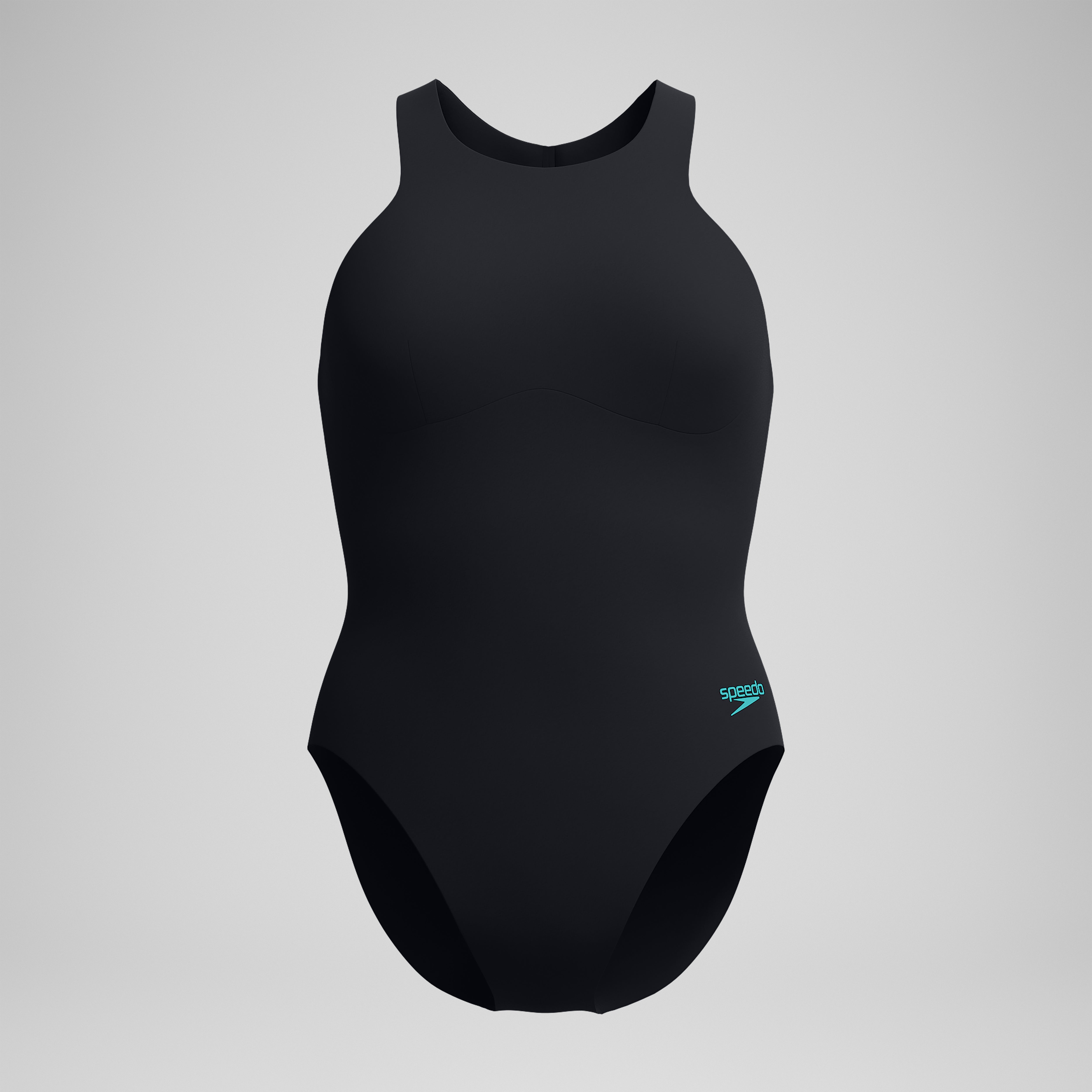 Women's Racer Zip Swimsuit with Swim Bra Black | Speedo