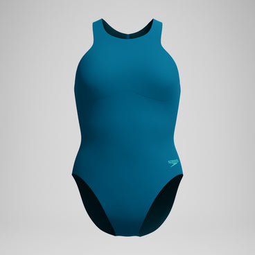 Women's Racer Zip Swimsuit Dark Teal