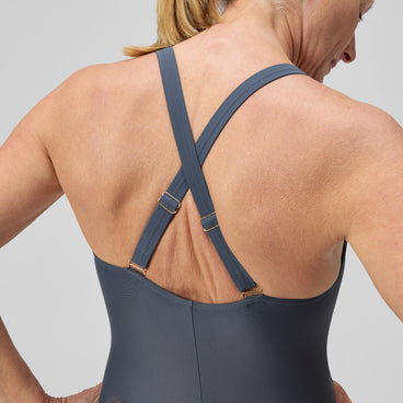 Women's Shaping V Neck Swimsuit Grey