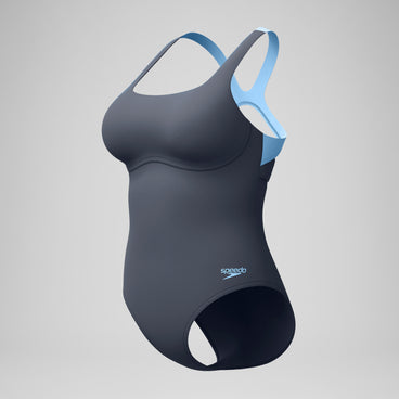 Women's Flex Band with Built in Swim Bra Swimsuit Grey/Blue