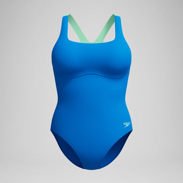 Women's Flex Band with Built in Swim Bra Swimsuit Blue/Turquoise