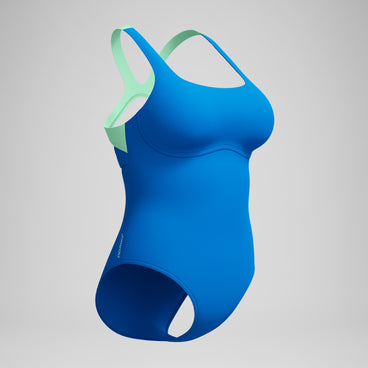 Women's Flex Band with Built in Swim Bra Swimsuit Blue/Turquoise