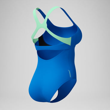 Women's Flex Band with Built in Swim Bra Swimsuit Blue/Turquoise