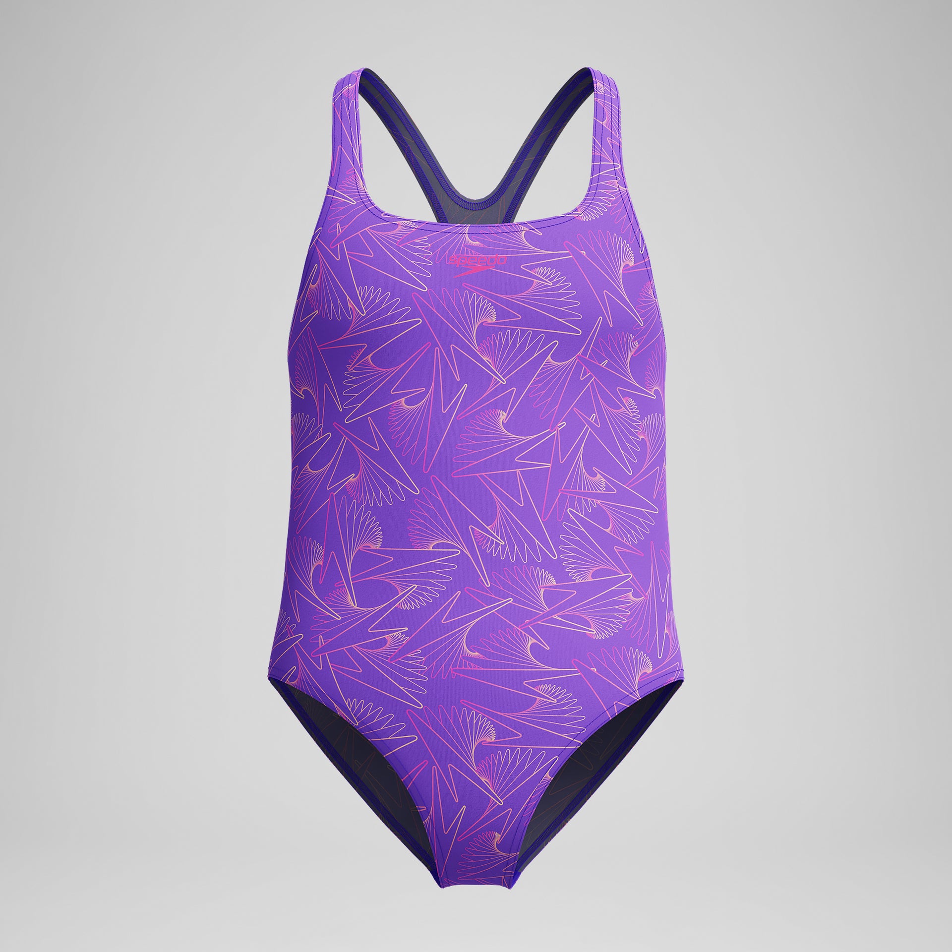 Hyperboom Medalist Allover Print Swimsuit Purple Pink