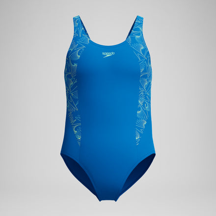 Girls Hyperboom Splice Muscleback Swimsuit Blue
