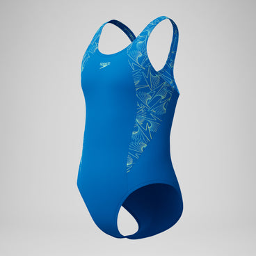 Girls Hyperboom Splice Muscleback Swimsuit Blue