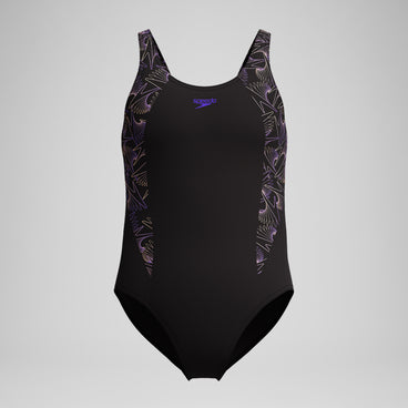 Girls Hyperboom Splice Muscleback Swimsuit Black/Peach