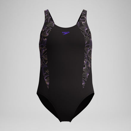 Girls Hyperboom Splice Muscleback Swimsuit Black/Peach